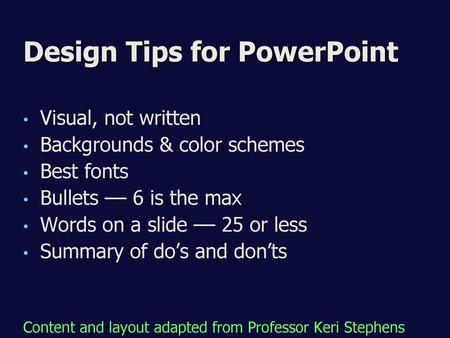 Design Tips for PowerPoint