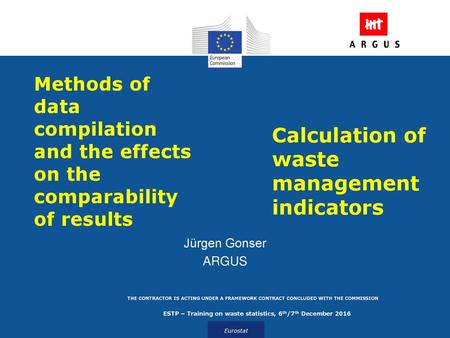 Calculation of waste management indicators