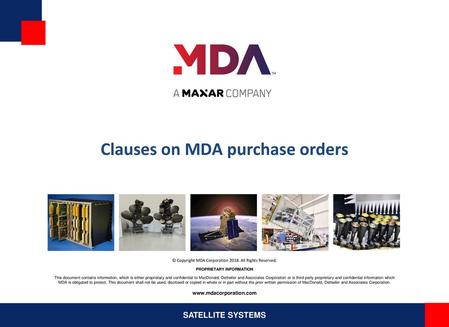 Clauses on MDA purchase orders