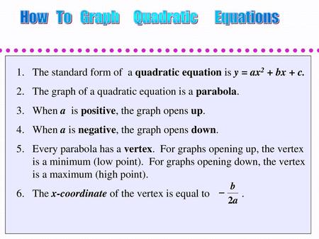 How To Graph Quadratic Equations