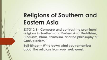 Religions of Southern and Eastern Asia