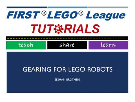 Gearing for lego robots