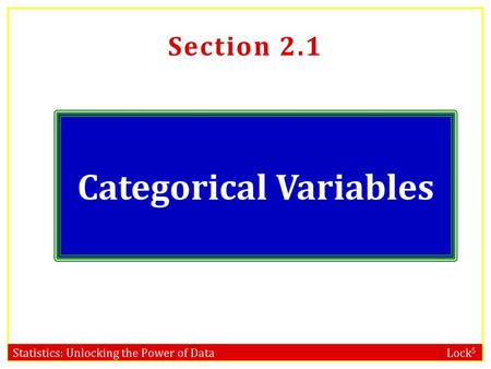 Categorical Variables