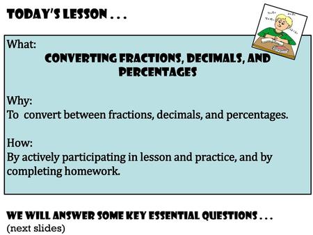 converting Fractions, Decimals, and percentages