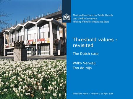 Threshold values - revisited