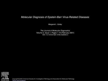 Molecular Diagnosis of Epstein-Barr Virus-Related Diseases