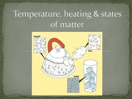 Temperature, heating & states of matter