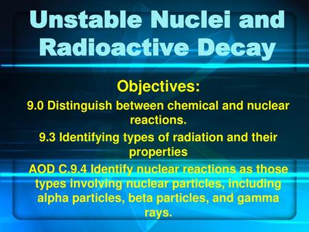 Unstable Nuclei and Radioactive Decay