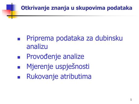 Otkrivanje znanja u skupovima podataka