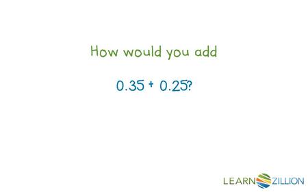 LearnZillion Notes: --This is your hook. Start with a question to draw the student in. We want that student saying, “huh, how do you do X?” Try to be specific.