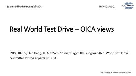 Real World Test Drive – OICA views