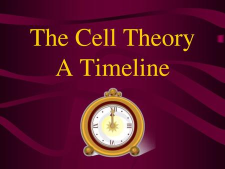 The Cell Theory A Timeline