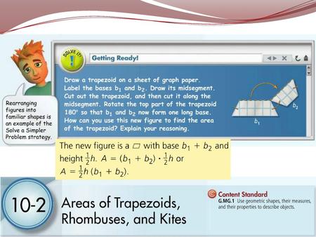 10-2 Areas of Trapezoids, Rhombuses, and Kites