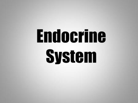 Endocrine System.