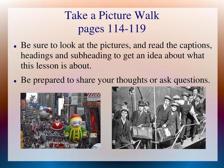 Take a Picture Walk pages