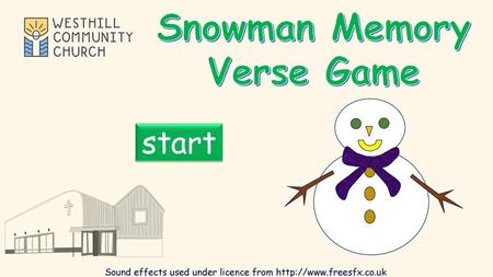 Snowman Memory Verse Game