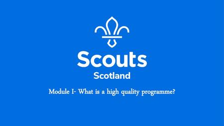 Module I- What is a high quality programme?