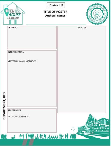 Poster ID TITLE OF POSTER DEPARTMENT, IITD Authors’ names ABSTRACT