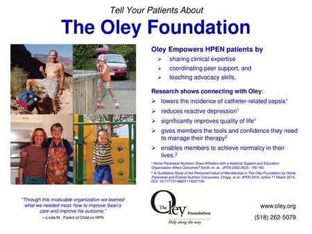 Tell Your Patients About The Oley Foundation