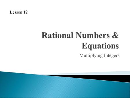 Rational Numbers & Equations