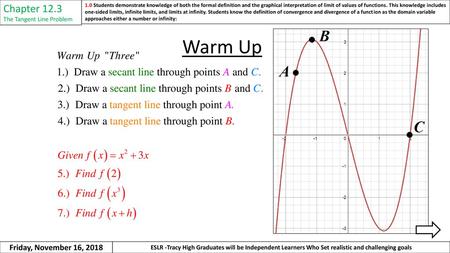 Warm Up Chapter 12.3 Friday, November 16, 2018