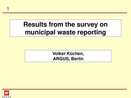 Results from the survey on municipal waste reporting