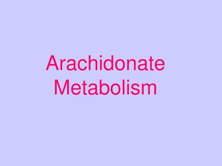 Arachidonate Metabolism