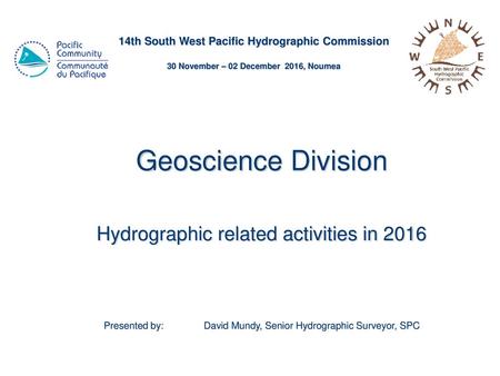 Geoscience Division Hydrographic related activities in 2016