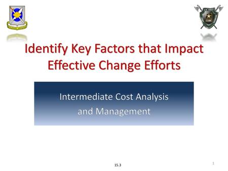 Identify Key Factors that Impact Effective Change Efforts