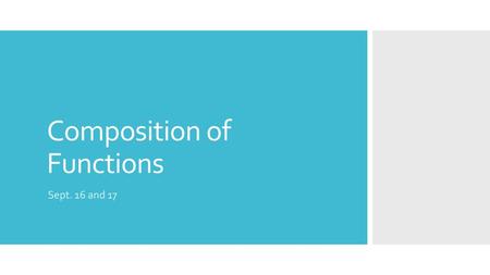 Composition of Functions