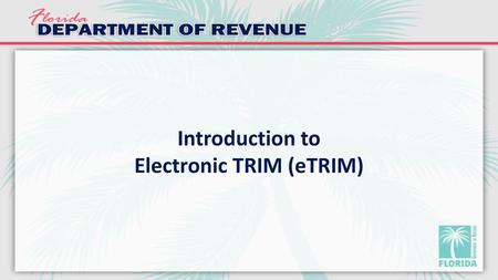 Introduction to Electronic TRIM (eTRIM)