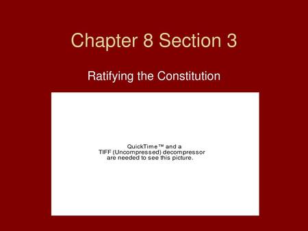 Ratifying the Constitution