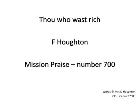 Mission Praise – number 700