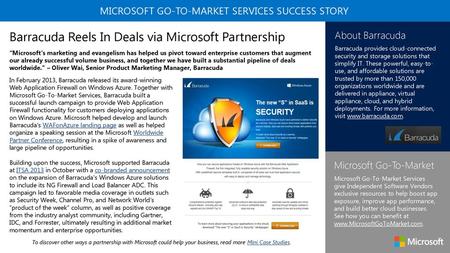 MICROSOFT GO-TO-MARKET SERVICES SUCCESS STORY