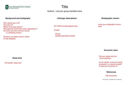 Background and stratigraphy Lithologic descriptions