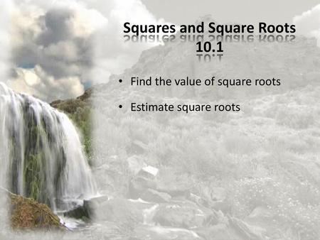 Squares and Square Roots