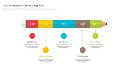 Creative Horizontal Pencil Infographic