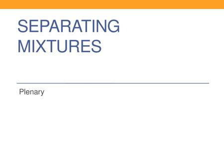 Separating Mixtures Plenary.