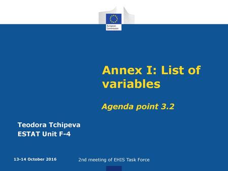 Annex I: List of variables