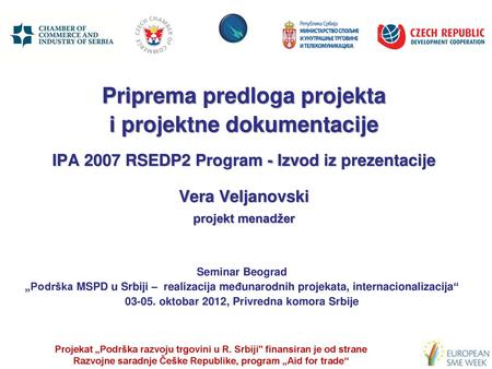 Priprema predloga projekta i projektne dokumentacije