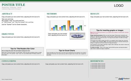 Tips for inserting graphs or images Tips for Title/Headers Bar Color