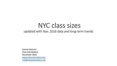 NYC class sizes updated with Nov data and long-term trends