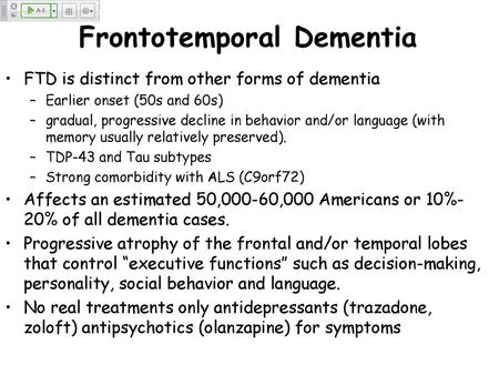 Frontotemporal Dementia