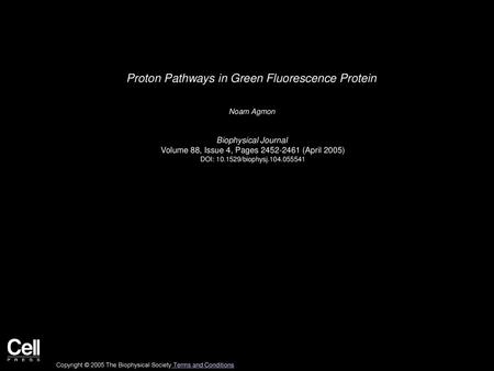 Proton Pathways in Green Fluorescence Protein