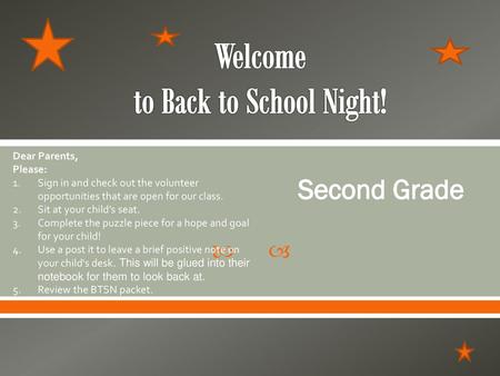 Welcome to Back to School Night!