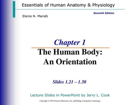 Chapter 1 The Human Body: An Orientation