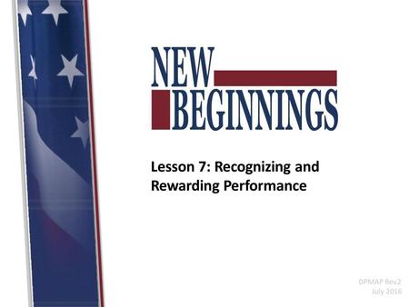 Lesson 7: Recognizing and Rewarding Performance