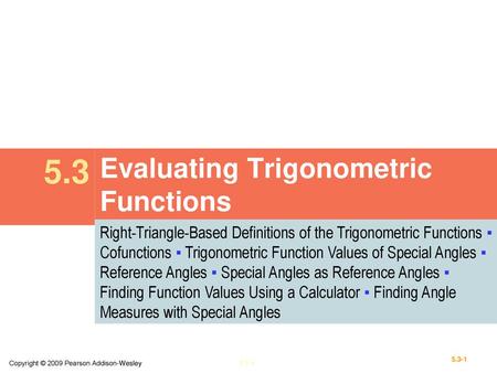 Evaluating Trigonometric Functions