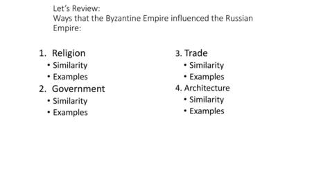 Religion Similarity Examples Government 3. Trade Similarity Examples