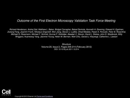 Outcome of the First Electron Microscopy Validation Task Force Meeting